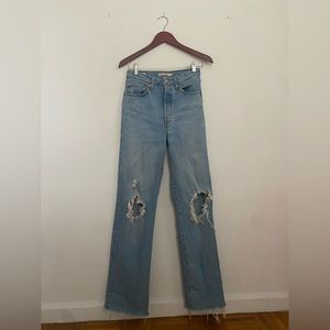 Levi’s Ribcage Straight Ripped Jeans